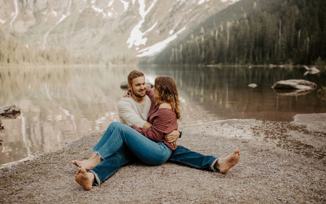 Victoria + Andrew | Avalanche Lake Engagement Photos