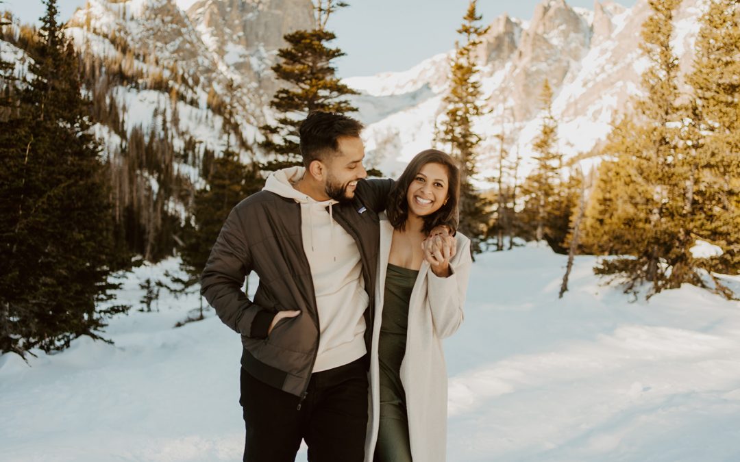 Winter Engagement Photos in Rocky Mountain National Park